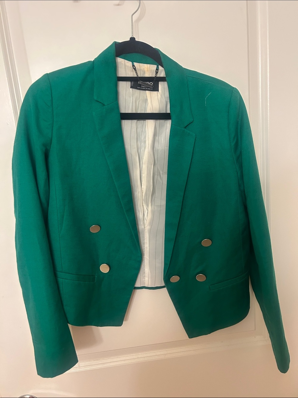 Mango Emerald Green Double-Breasted Blazer